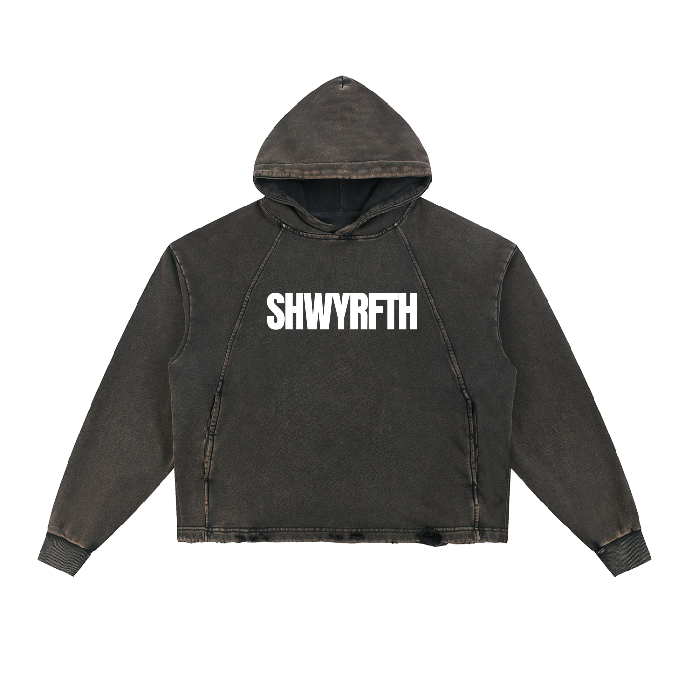 Vintage Washed Frayed-Hem Hoodie