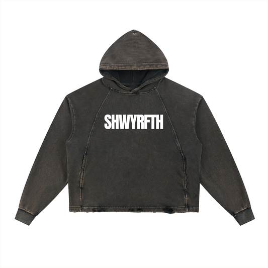 Vintage Washed Frayed-Hem Hoodie
